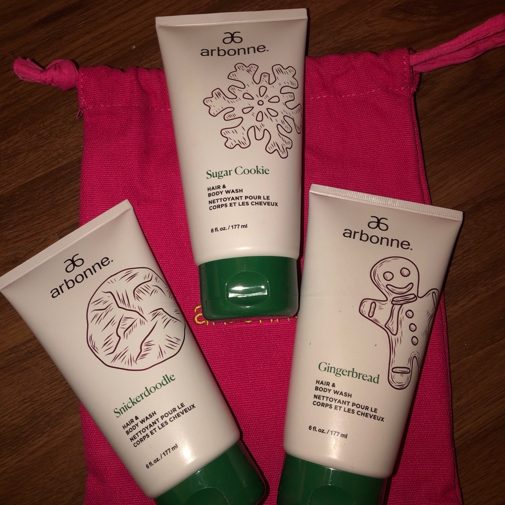 Arbonne Hair and Body Wash Cookie Trio Gift Set